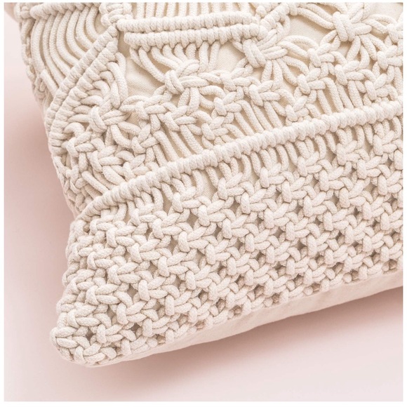 Throw Pillow Cover Macrame Cushion Case Set of 2 - Picture 4 of 6